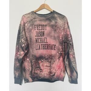 NWOT Graphic Halloween characters Tie-Dye Crew Neck Sweater